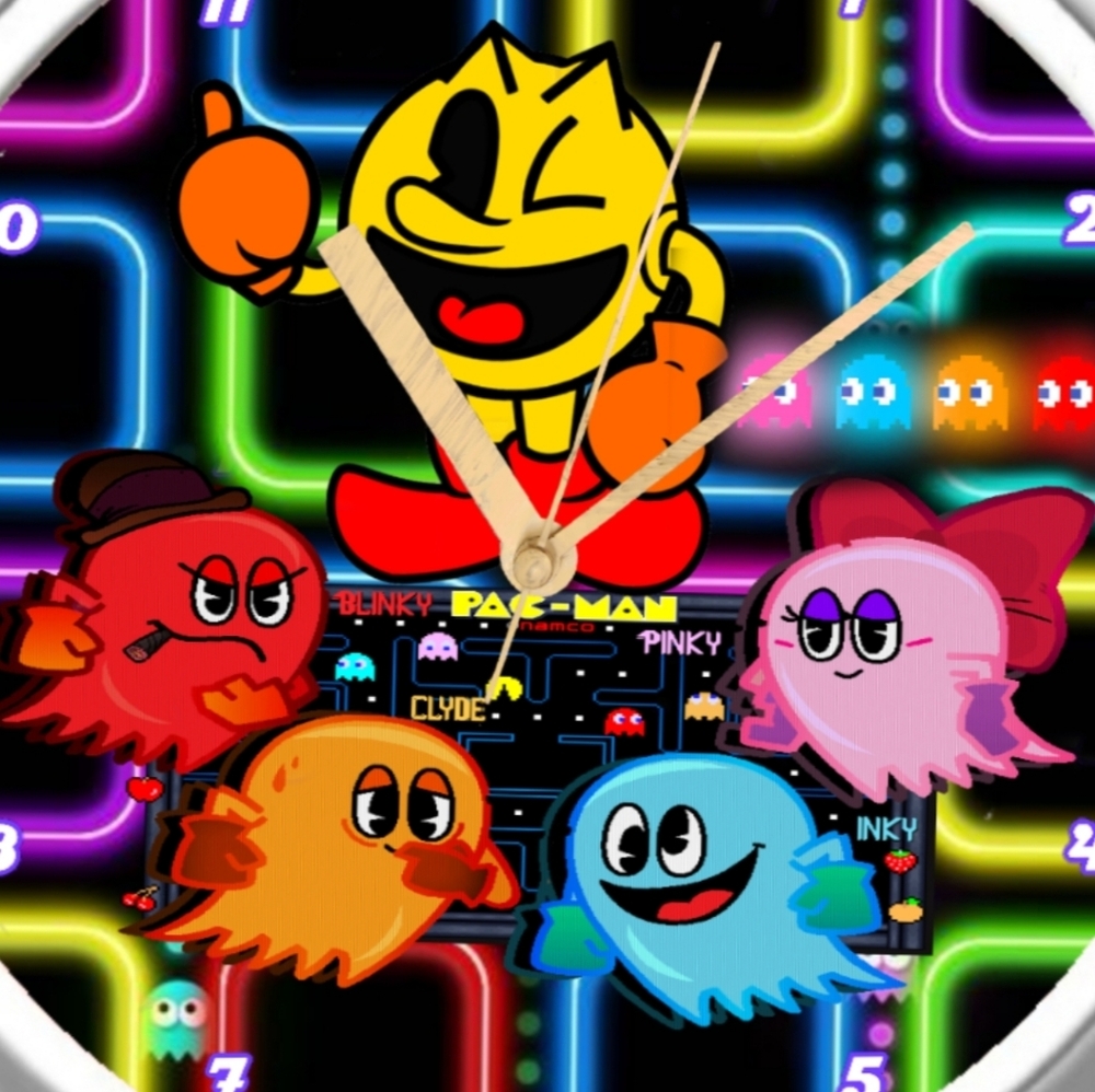 Pac man led lights clock